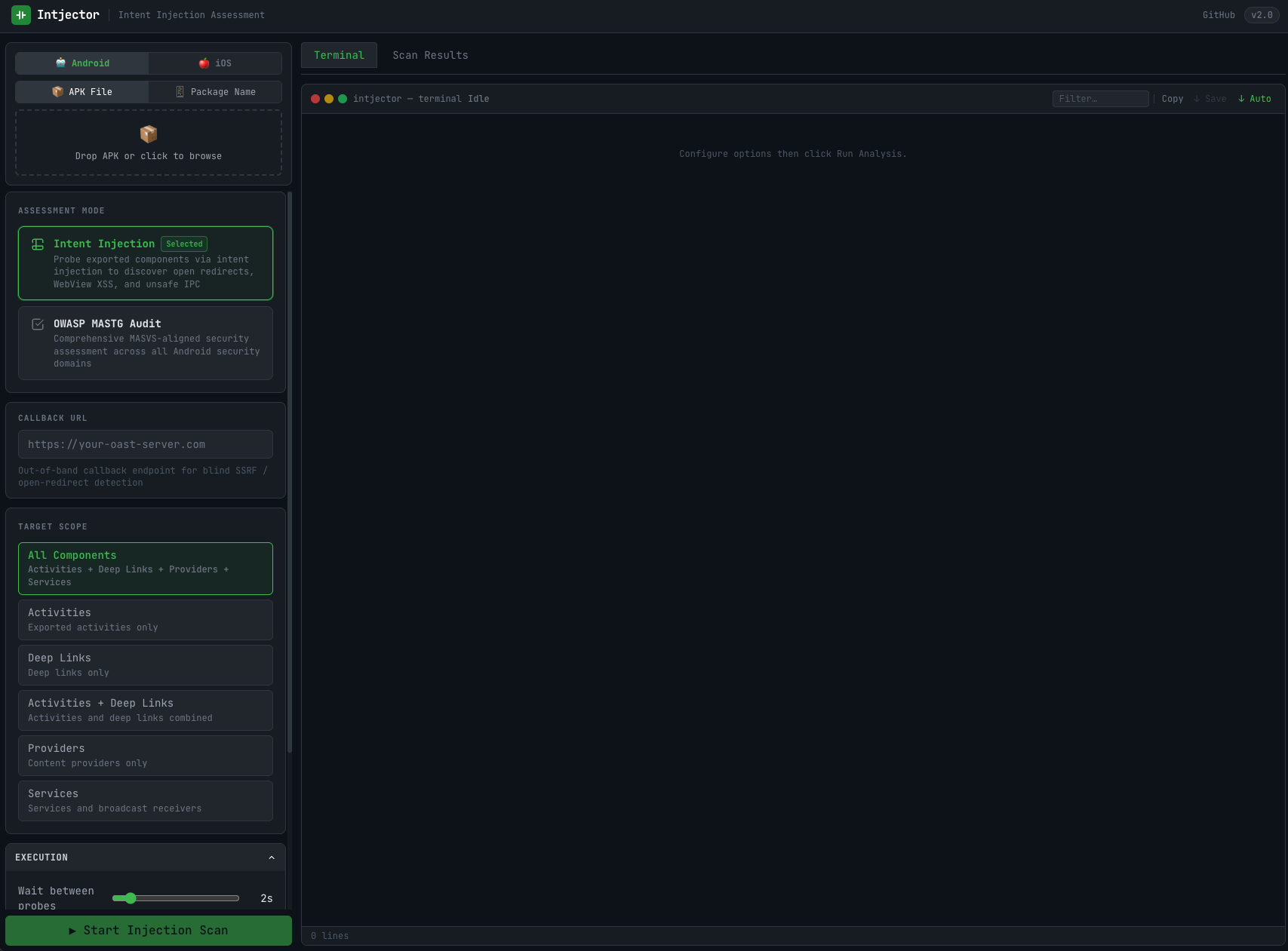 intjector dashboard preview